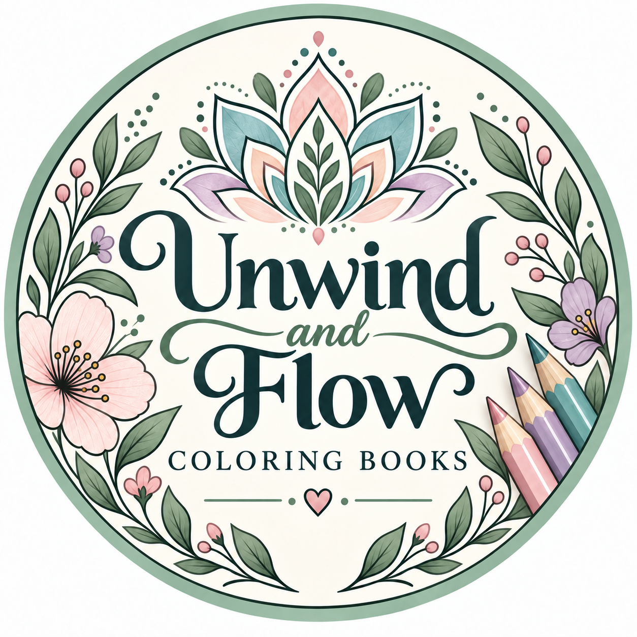 Unwind and Flow Coloring Books logo